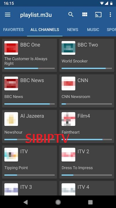 برنامه IPTV اندروید - شبکه ها